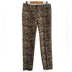 Banana Republic leopard print pants trousers animal prints luxury classic sz 4